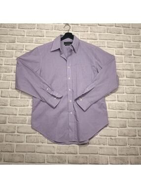 Lauren Ralph Lauren Non-iron Dress‎ Shirt Lilac Plaid Men's 16 34/35